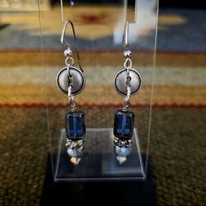Elegant Silver and Blue Dangle Earrings